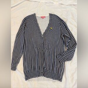 Women's Magnolia Lane Masters Golf Sweater Cardigan Blue/White, Size XL